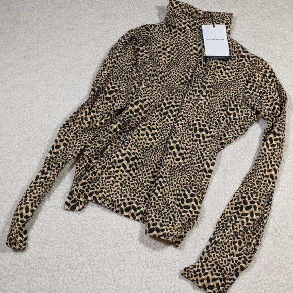 Who What Wear women's‎ animal print turtleneck lightweight top - Picture 2 of 8